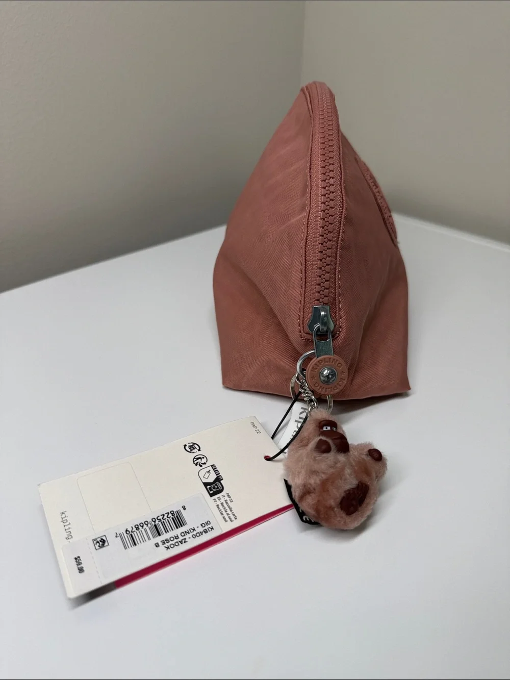 🎀 Kipling dome pouch with monkey charm